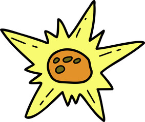 Hand Drawn glowing meteor illustration