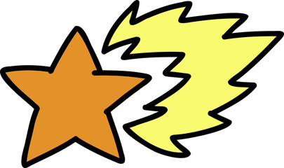 Hand Drawn cute meteor illustration