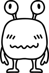 Hand Drawn cute alien illustration