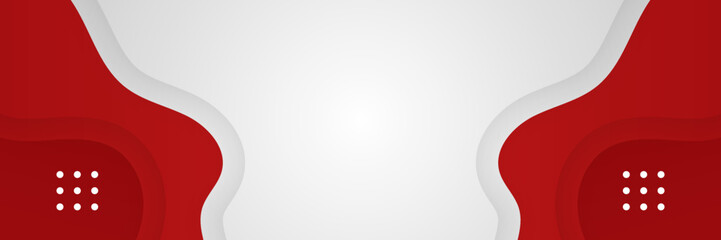 Modern red and white contrast flag abstract banner. Vector abstract red wavy background. Curve flow motion.