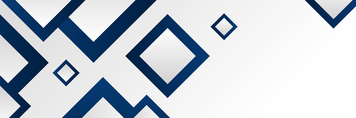 Blue abstract vector long banner. Minimal background with arrows and copy space for text. Facebook cover, web banner