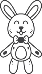 Hand Drawn baby rabbit doll illustration