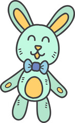 Hand Drawn baby rabbit doll illustration