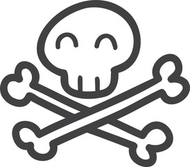 Hand Drawn cute skull symbol illustration