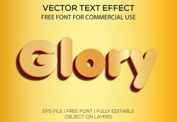 Glory 3d vector editable text effect