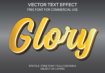 Glory 3d vector editable text effect