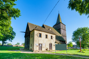 Fototapeta na wymiar Church of Visitation of the Blessed Virgin Mary, Klepsk, Lubusz Voivodeship, Poland