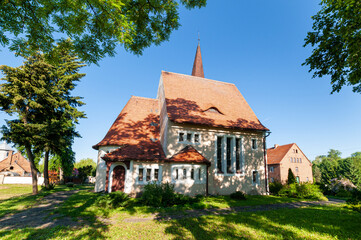 Fototapeta na wymiar Church of st. John the Baptist, Ojerzyce, Lubusz Voivodeship, Poland