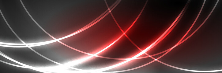 Neon glowing fluid wave lines, magic energy space light concept, abstract background wallpaper design