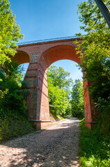 The historic railway viaduct in Lagow, Lubusz Voivodeship, Poland