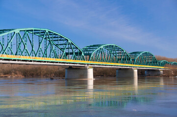 The bridge of Rudolf Modrzejewski on the Vistula. Bydgoszcz, Kuyavian-Pomeranian Voivodeship, Poland.