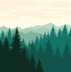 Fototapeta premium forest in the mountains