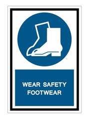 Symbol Wear Safety Footwear sign Isolate On White Background,Vector Illustration EPS.10