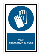 Wear Protective Gloves Symbol Sign Isolate on White Background,Vector Illustration EPS.10