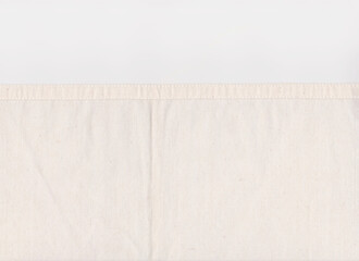 White fabric texture background.