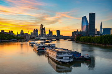 Obraz premium City of London skyline at sunrise. England