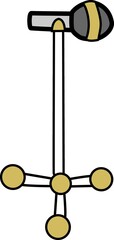 シンプルでかわいいゴールドのスタンドマイクのイラスト