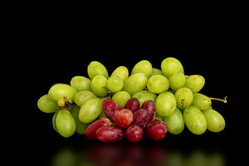 The grapes on a black background.