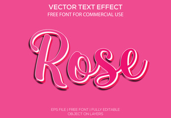 Rose editable vector text effect with luxury background