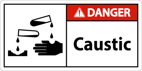 Danger Caustic Symbol Sign On White Background