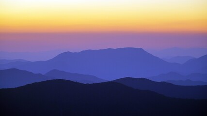 Fototapeta na wymiar Sunset scenery of Cheonwangsan Mountain in Miryang, South Korea