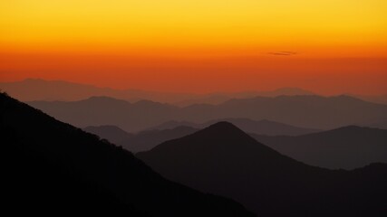 Fototapeta premium Sunset scenery of Cheonwangsan Mountain in Miryang, South Korea
