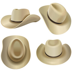 Vector Beige Cowboy Hats