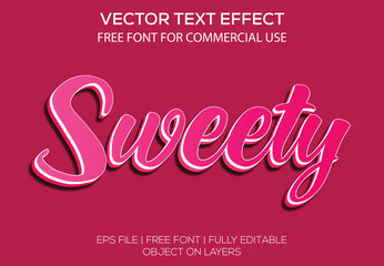 Sweet vector editable text effect with purple background