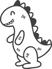 Hand Drawn dinosaur dolls for kids illustration