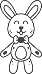 Hand Drawn baby rabbit doll illustration