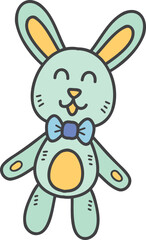 Hand Drawn baby rabbit doll illustration