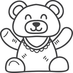 Hand Drawn teddy bear for kids illustration