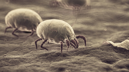 3d rendered illustration of dust mites - obrazy, fototapety, plakaty