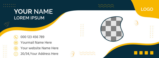  Modern Email Signature Template, Vector Design.