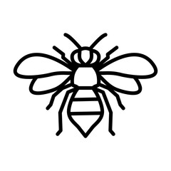 Simple And Clean Bee, Wasp Icon Vector Outline Illustration