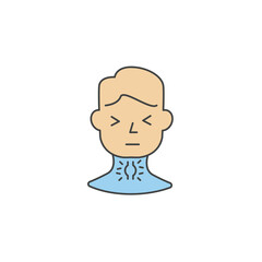 Sore throat Icon with Hands icons  symbol vector elements for infographic web