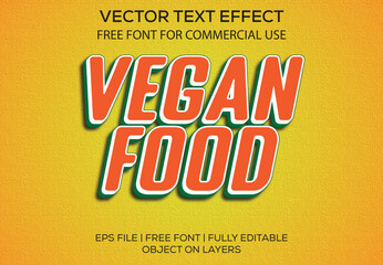Vegan food editable text effect with green background