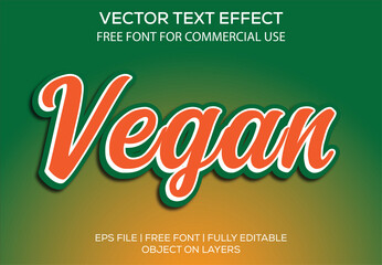 Vegan food editable text effect with green background