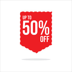 red sale tags up to 50% Off PNG 