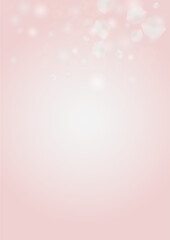 Abstract Vector Pink Background with Silver and White Light Spots. Magic Shiny Pastel Print. Baby Print. Romantic Bokeh Blurred Page Design for St' Valentines Day.  Gentle Stardust Pattern..