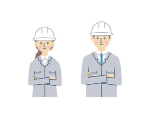 ヘルメットをかぶった作業員