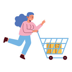 woman with shopping cart