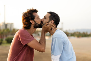Happy couple kissing. LGBT community.