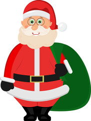 Santa Claus with a big bag of gifts.