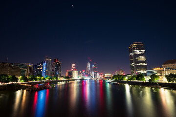 London Vauxhall district skyline at night. England
