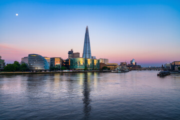 South bank of London at sunrise. England