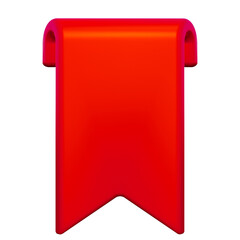 Blank red label 3d illustration icon