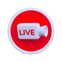 Live streaming 3d illustration icon