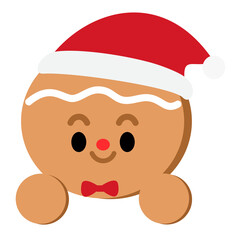 Christmas gingerbread man blank sign cartoon
