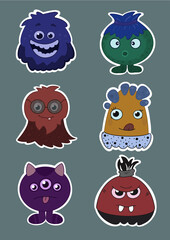 Cute cartoon monsters created for kids in illustration
